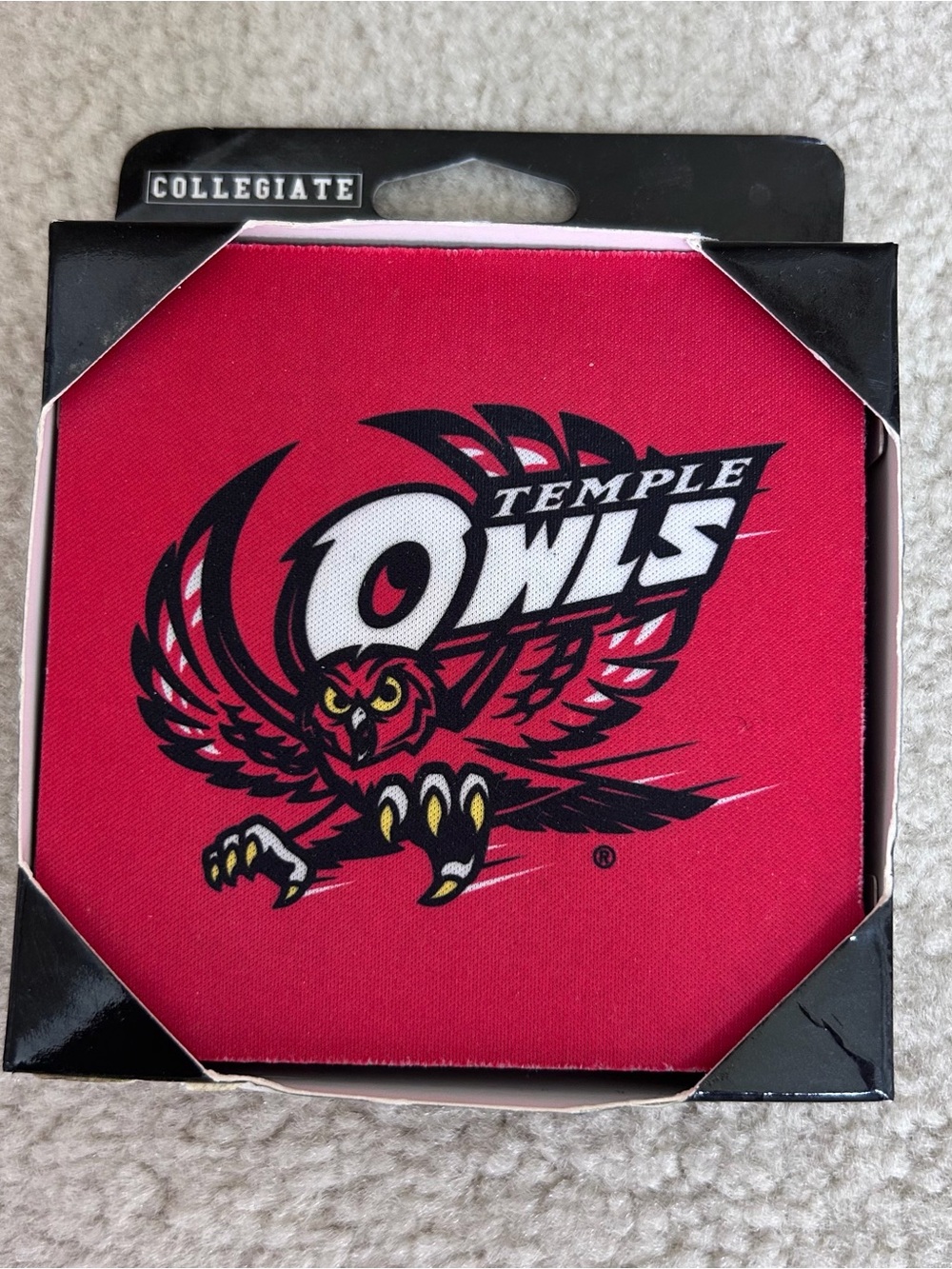 Temple Owls Red Collegiate Drink Coasters 4 pack